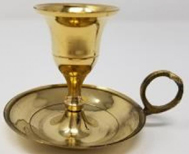 Brass chamberstick taper candle holder