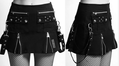 Tripp NYC black cotton punk mini skirt