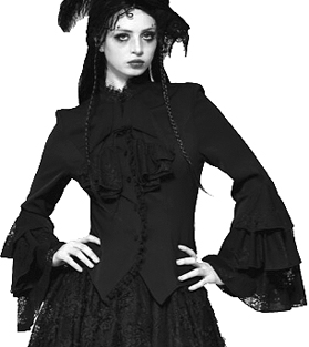 Dark in Love Bell sleeve ruffled noble ladies top