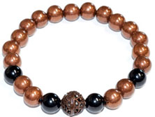 8mm copper/assorted gemstones stretch bracelet
