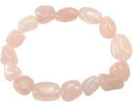 Rose quartz bead elastic stretch bracelet
