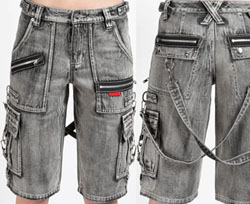 Tripp NYC cotton black fog wash Clash men's shorts