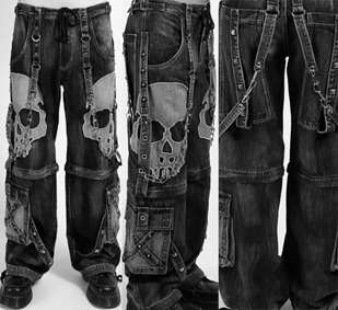 Tripp NYC black Scare Denim Dark Street unisex pant