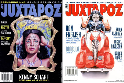 Juxtapoz glossy music, art, culture vintage magazine.