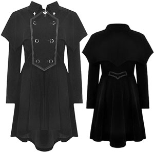 Dark in Love witchy gothic batwing cape ladies' poly velvet jacket