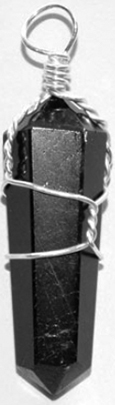 Black tourmaline wire wrapped pendant
