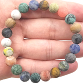 Planet stone mixed bead stretch bracelet