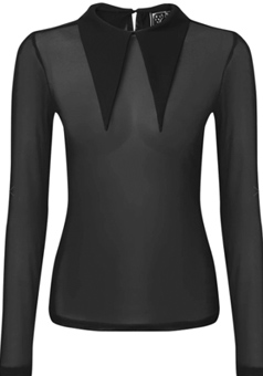 Killstar ladies' black mesh Spellman long sleeve top