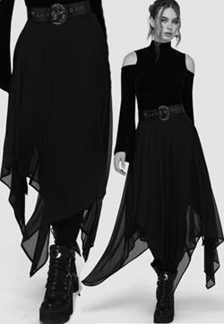 Killstar Nix black poly maxi skirt