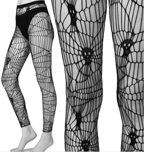 Killstar Ardinea black web skull footless tights