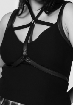 Killstar Power Surge harness black poly/pu back zip top