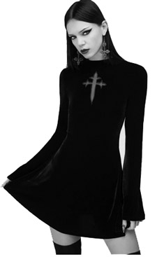 Killstar black velvet Serenade of Shadows mini dress