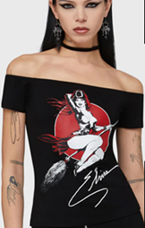 Killstar Moonstruck Bardot Elvira off shoulder top