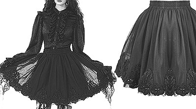 Dark in Love Black Shadow rose embroidered petticoat skirt