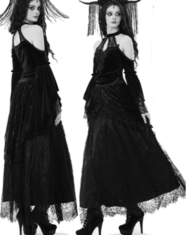 Dark in Love goth vintage black long skirt