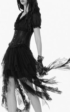 Dark in Love black gothic ruffle tulle skirt