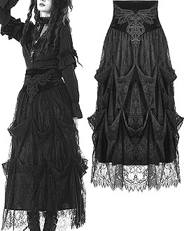 Dark in Love corset high waist layer cake long black skirt