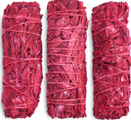 Red 3-4 inch mountain sage dragon's blood smudge stick