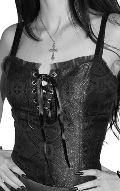 Lip Service X Igirl black brocade Helena top