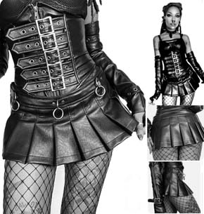 Lip Service black matte vinyl pleated micro mini skirt