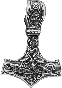 Stainless steel Viking totem Mjolnir/Thor's Hammer pendant