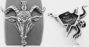 Ram Devil eye stainless steel pendant