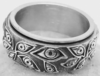 Mio Queena devil eye rotatable stainless steel ring