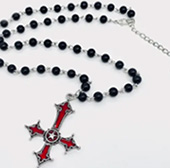 Mio Queena gothic red cross rosary necklace.
