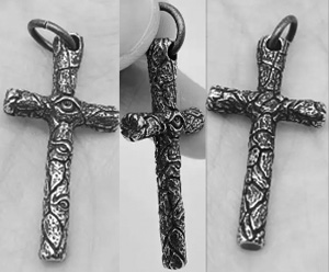 Stainless steel devil eye cross pendant