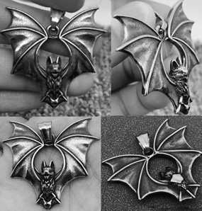 Mio Queena stainless steel bat pendant