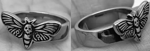 Mio Queena stainless steel moth ring