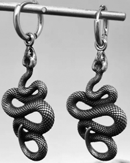 Mio Queena stainless python huggie earrings