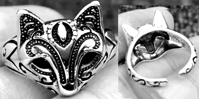 Mio Queena cat face fox mask adjustable ring