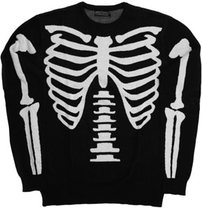 Kreepsville ribcage skeleton sweater
