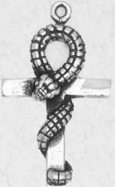 Nirvana pewter Ankh serpent pendant on cord