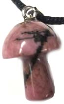 Rhodenite mushroom necklace