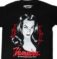 Kreepsville Vampira Red Web black adult mens shirt