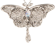 Benjamin Int'l silver moth necklace with 16 inch chain