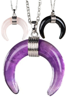 Benjamin Int'l amethyst crescent moon necklace