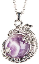 Dragon amethyst necklace on chain