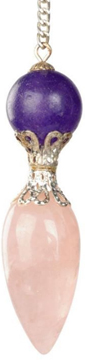 Rose quartz amethyst pendulum