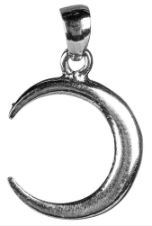 Sterling silver tiny moon pendant