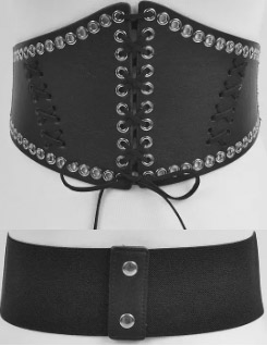 Corset style stretch eyelet belt