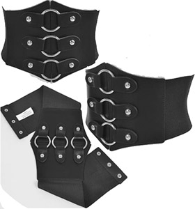 3AM by H & D wide multi ring elastic waist belt