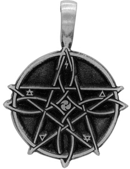 Nirvana pewter Witch's Knot pendant on cord