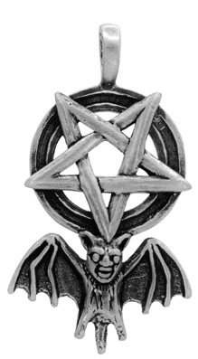 Pewter inverted pentacle necklace