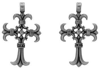 Nirvana pewter Gothic Cross pendant on cord