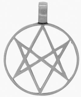 Pewter hexagram pendant necklace