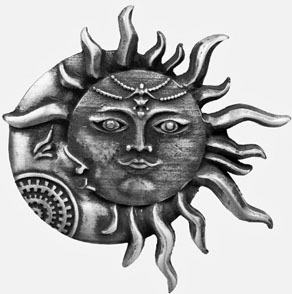Nirvana pewter Sun and Moon pendant on cord