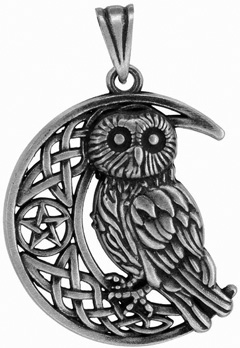 Nirvana pewter pentacle of the owl pendant